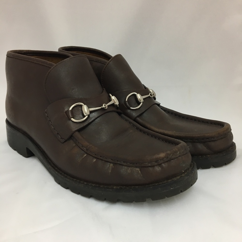 Gucci Classic Horsebit Size 11 Brown Leather Boots
